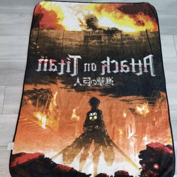 44" x 64" Attack on Titan Fleece Blanket Throw Group Characters - Picture 2 of 2